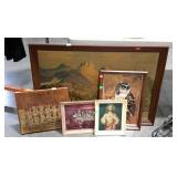 Framed prints group lot - five total - between