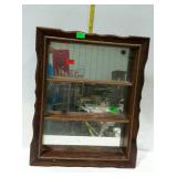 Home decor- mirror backed triple knick-knack shelf
