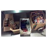 Misc, four box lots- glassware, Avon bottles, duck