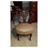 Early carved parlor chair, needs a little work,
