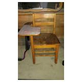 Adult sized desk chair, solid wood, has some