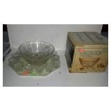 Punch bowl set, with box is missing spoon