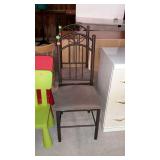 Pair of kitchen chairs brown cushions