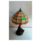Slag glass decor lamp 12in tall