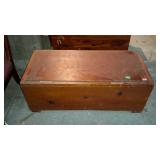 Pine blanket chest. 38"×18"×15" plus handles.