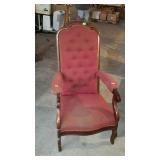 Victorian style living room chair. Low seat and