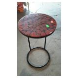 Metal based occasional table with sparkly flower
