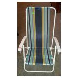 Beach chair with mesh seat. Foldable.