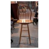 Windsor style swivel bar stool, 29" to seat