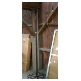 Black wrought iron hanging plant holder, stands