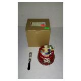 Longaberger Christmas dip bowl with spreader