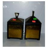 Pair of lantern style canister decor pieces