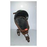 Doll wicker carriage stroller