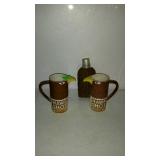 Two hawkshot Smirnoff cups and a flask