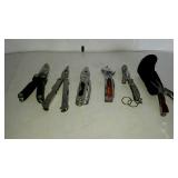 Group of pliers and wrenches