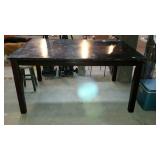 Dark finish extension dining table, no leaves,