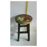 Small stool with rooster design 10" diameter