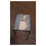 Patio stand tile top with bird design 13x17x16