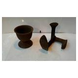 Cast iron mortar and shoe last