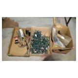 Group lot includes, Christmas lights and tools