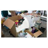 Skid lot with baby gate, plant stand, Christmas