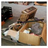 Skid lot with nails and hardware, fluorescent