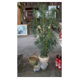 Home artificial tree in platter plus 2 other