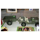 Army toy truck and wagon