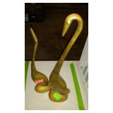 Home decor brass bird figures, pair of, 13 to 15"