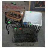 Group lot of baskets And plant stand