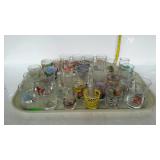 Shot glass collection - tray lot of