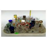 Shot glass collection - tray lot of