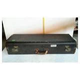 Vintage leather musical instrument case 32 x 12 x