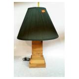 Wooden table lamp with shade - 26" tall