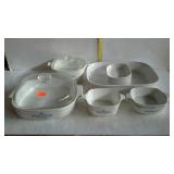 Corningware group - one French white baking dish,