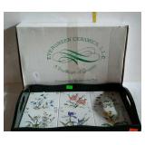 Serving tray with hand painted tiles by Evergreen