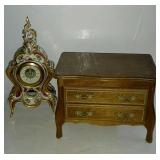 Jewelry box and mantle clock