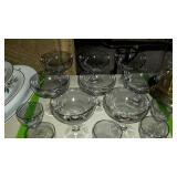 Stemware - set of eight champagne, and five