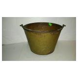 Brass bucket with wire bail handle 13" diameter