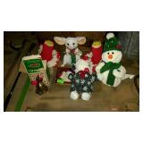 Christmas decor group - crocheted candlesticks,