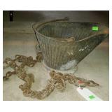 Two pieces of rusty chain with one hook - 63" &