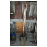 Long handle tool lot, shovels, 5 pcs