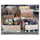 Skid lot of heat lamps, electrical supplies and
