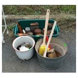 Collection of cans, tote with various cans