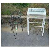Plant stands lot, Nest of plant stands, 2 glass