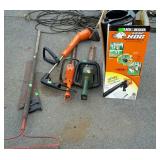 Tool lot, 2 sets electric hedge clippers, garden