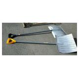 Two aluminum snow shovels nice condition on both