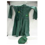 Girl scout uniform, hat, and scarf