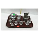 Aluminum ware - creamer, sugars, toothpick holder,