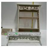 Three wall hung knick-knack shelves- 8 to 19" wide